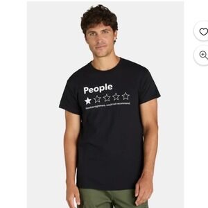 People One Star Review Absolute Nightmare Sarcastic Graphic T-Shirt Black Sz XL